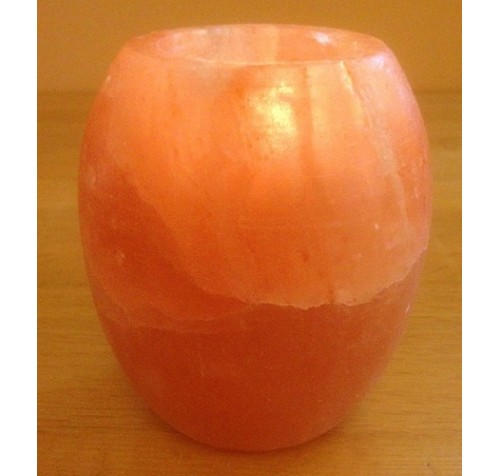 HIMALAYAN ROCK SALT CANDLE TEALIGHT HOLDER (APPLE) DESIGN