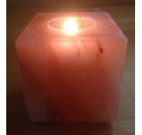 HIMALAYAN ROCK SALT CANDLE TEALIGHT HOLDER (CUBE) DESIGN