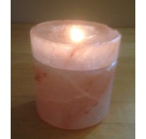 HIMALAYAN ROCK SALT CANDLE TEALIGHT HOLDER (CYLINDER) DESIGN