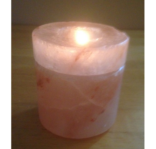 HIMALAYAN ROCK SALT CANDLE TEALIGHT HOLDER (CYLINDER) DESIGN