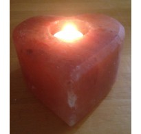 HIMALAYAN ROCK SALT CANDLE TEALIGHT HOLDER (HEART/LAR) DESIGN