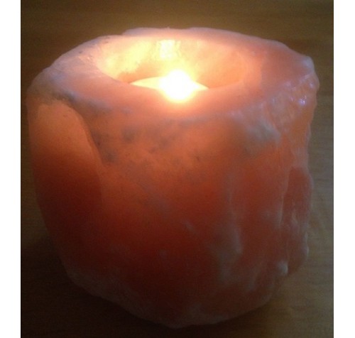 HIMALAYAN ROCK SALT CANDLE TEALIGHT HOLDER (NATURAL) DESIGN