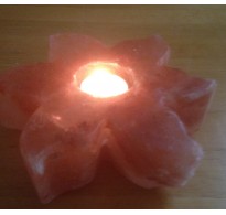 HIMALAYAN ROCK SALT CANDLE TEALIGHT HOLDER (PETAL) DESIGN