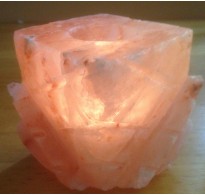 HIMALAYAN ROCK SALT CANDLE TEALIGHT HOLDER (ROSE) DESIGN