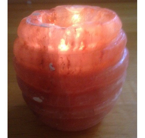 HIMALAYAN ROCK SALT CANDLE TEALIGHT HOLDER (SPIRAL) DESIGN