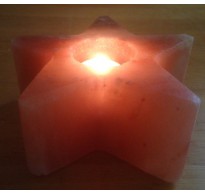 HIMALAYAN ROCK SALT CANDLE TEALIGHT HOLDER (STAR) DESIGN