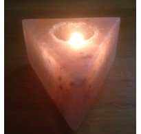 HIMALAYAN ROCK SALT CANDLE TEALIGHT HOLDER (TRIANGLE) DESIGN