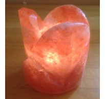 HIMALAYAN ROCK SALT CANDLE TEALIGHT HOLDER (TULIP) DESIGN