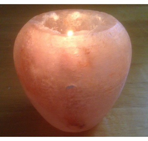 HIMALAYAN ROCK SALT CANDLE TEALIGHT HOLDER (VASE) DESIGN